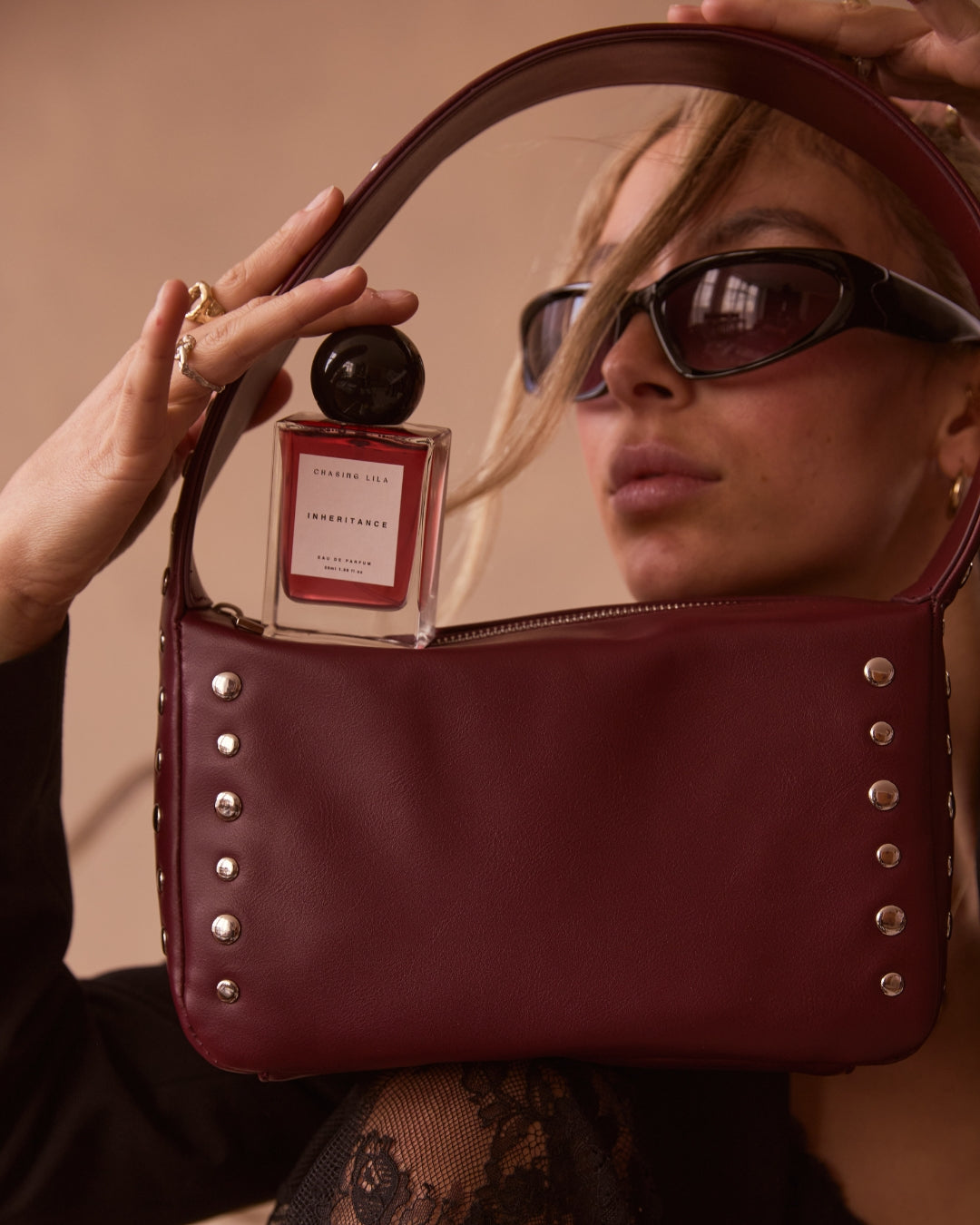 Chasing Lila Inheritance non-toxic fragrance styled for an elegant editorial look